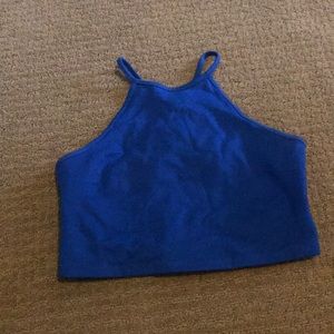 Strappy back halter crop